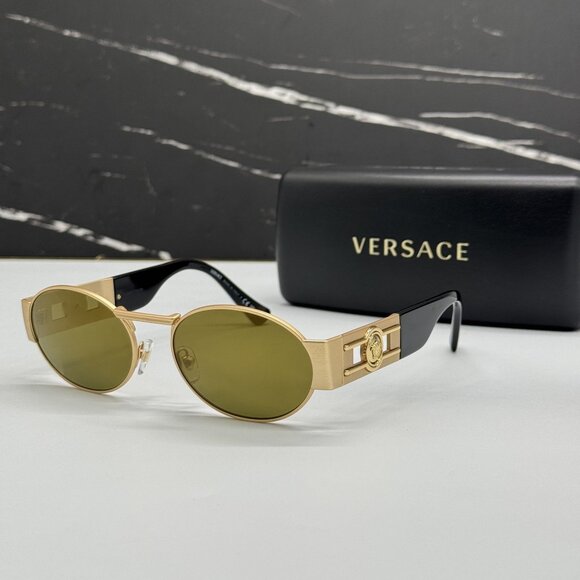 NEW VERSACE VE2264 10025A GOLD WOMEN SUNGLASSES VE2264 1002/5A display picture 3